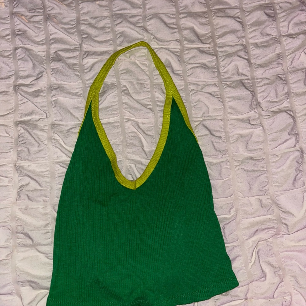 Wild Fable Green and Yellow Crop Top